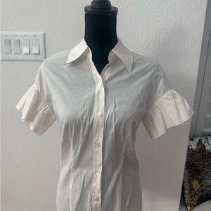 Tina Turk White Button-Up Blouse